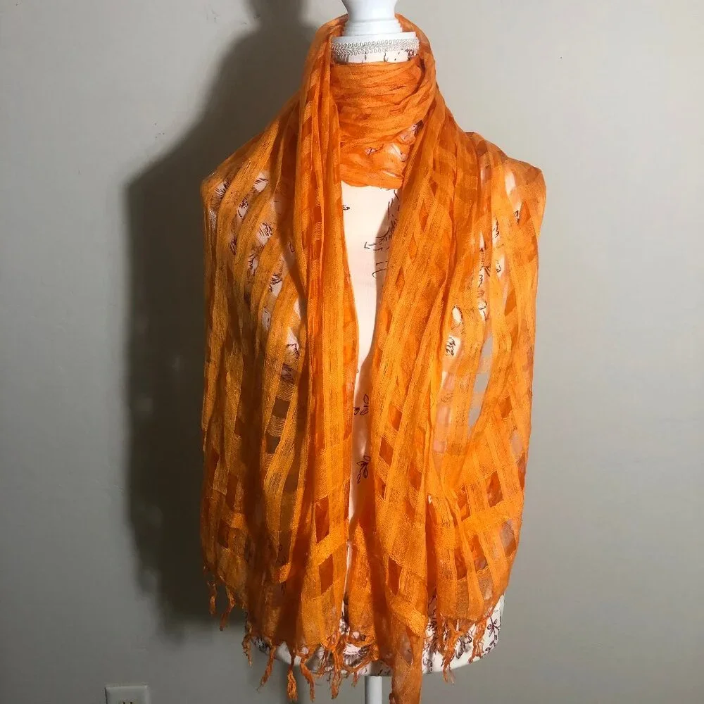🧡  Vintage Cutwork Scarf | Timeless Artistry & Elegant Detail